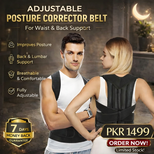 100% Orignal Adjustable Posture Corrector Belt For Male & Female with Iron Rods