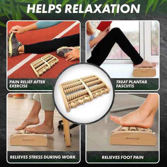 Wooden Foot Massager Roller – Plantar Fasciitis Relief