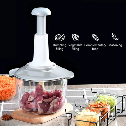 Multifunctional Hand-Push Chopper, Mixer, Cutter & Grinder