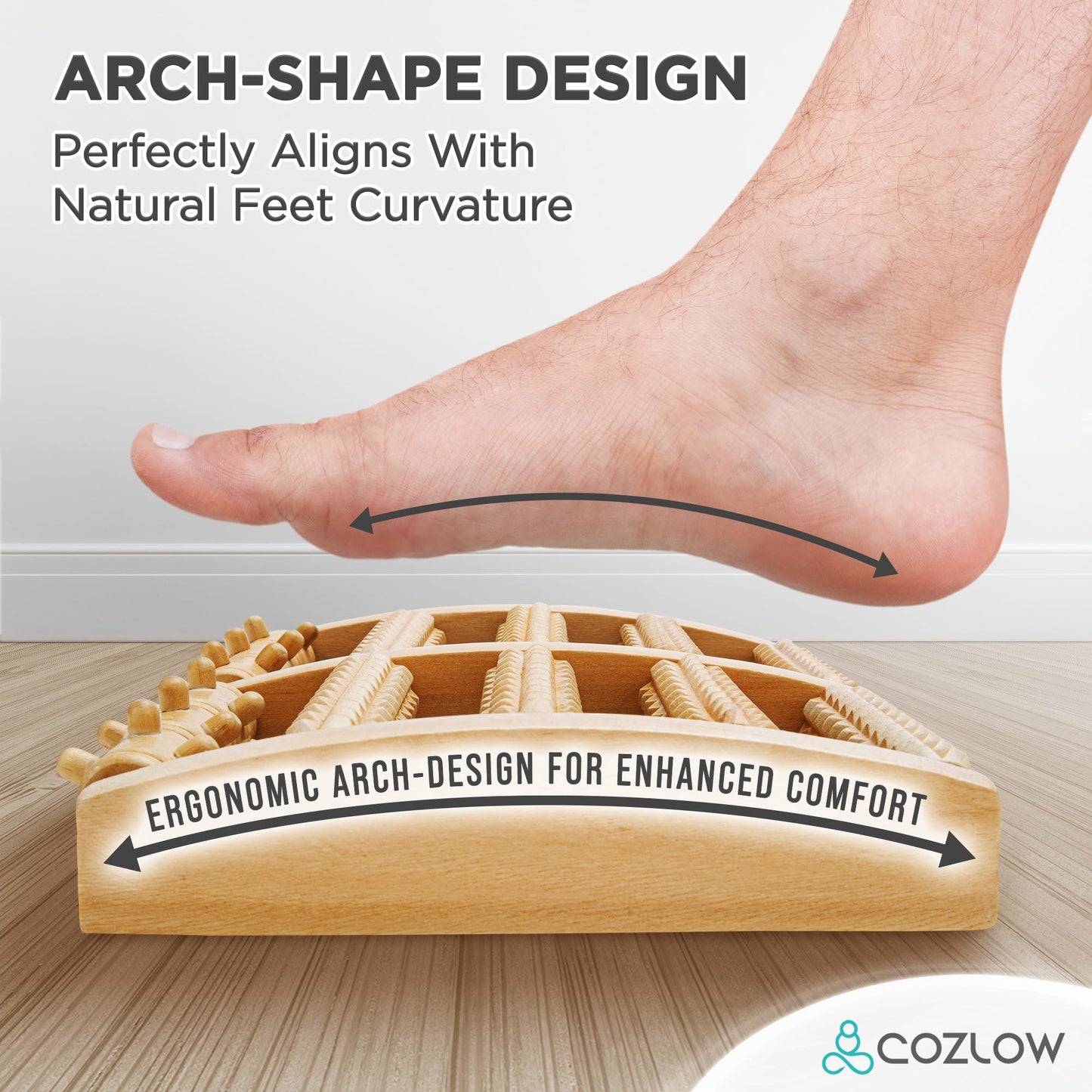 Wooden Foot Massager Roller – Plantar Fasciitis Relief