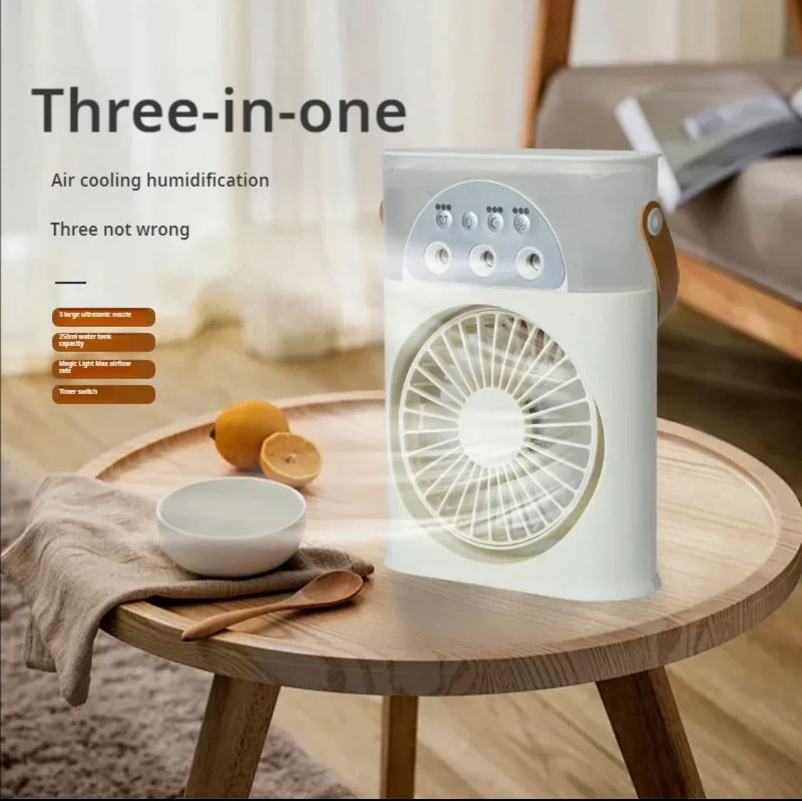 3-in-1 Portable Mini Air Cooler Fan – Rechargeable & Powerful Cooling