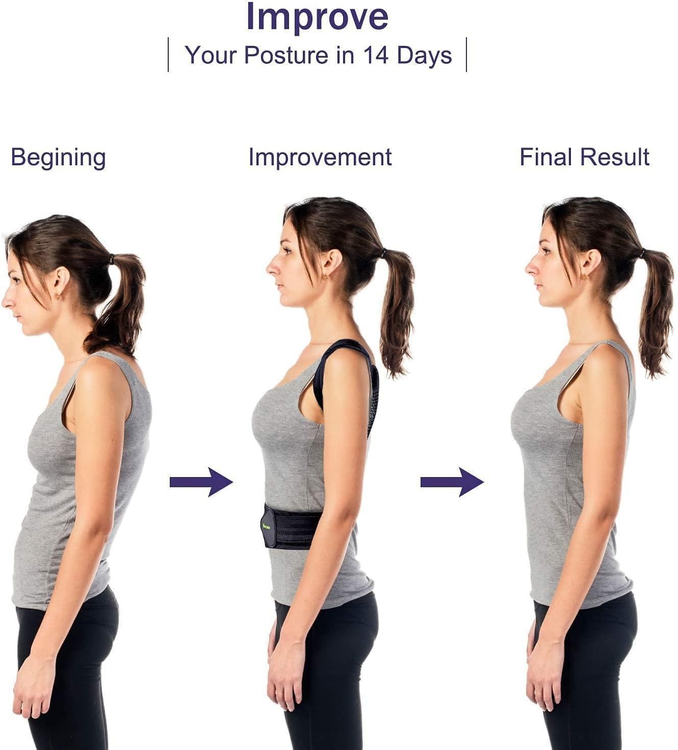 100% Orignal Adjustable Posture Corrector Belt For Male & Female with Iron Rods